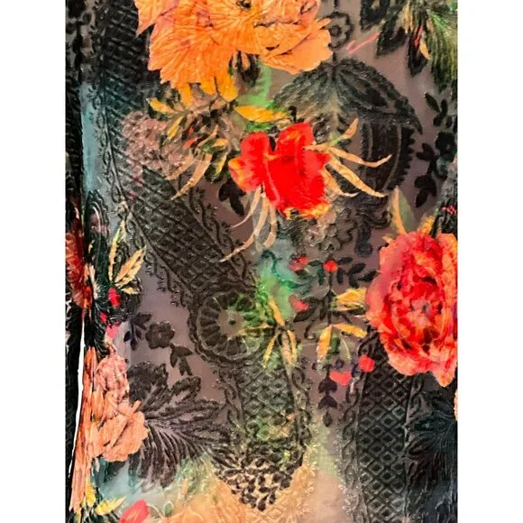 173. Johnny Was Rossi Burnout Tunic Black Small - Picture 4 of 5